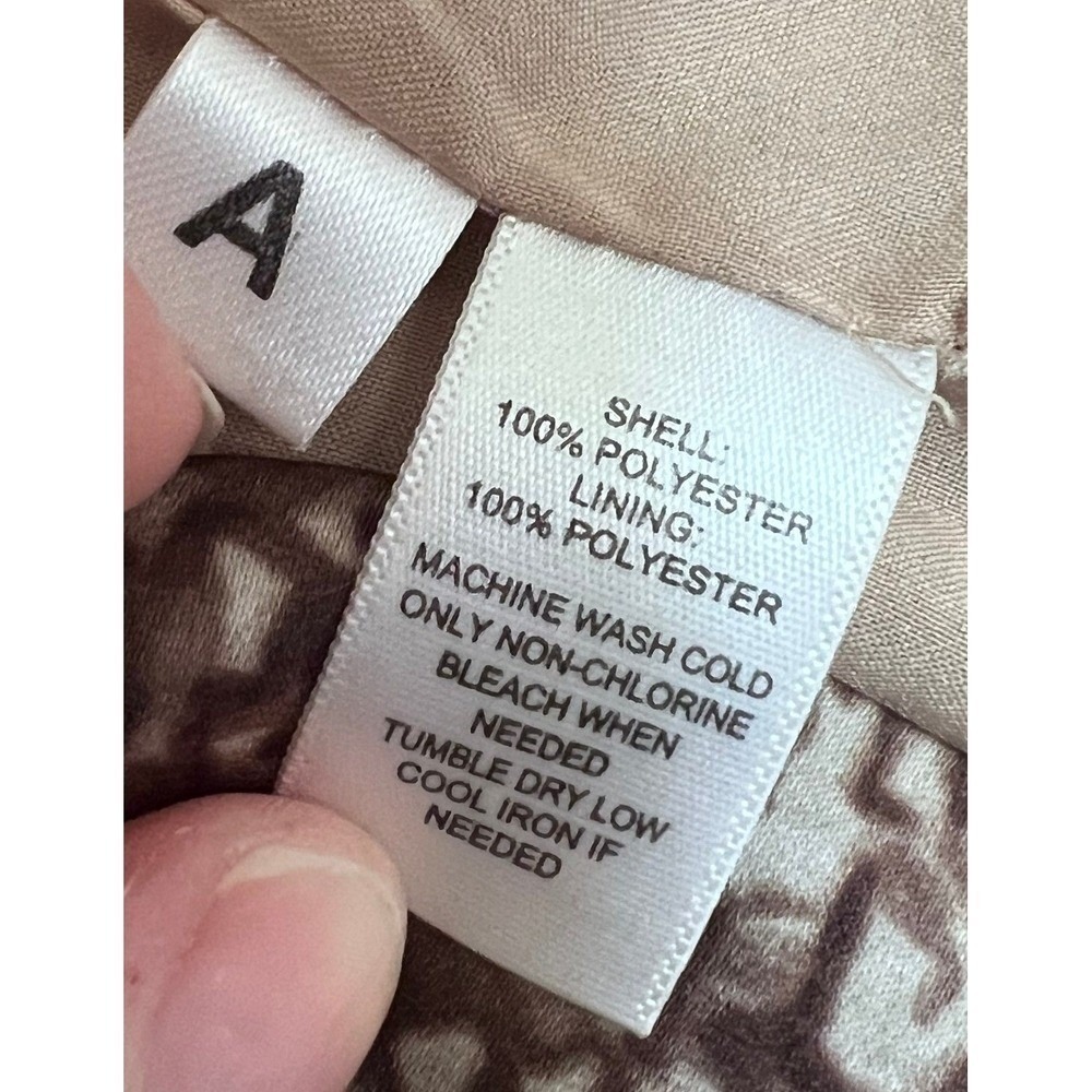 Ann Taylor LOFT Dress Asymmetrical Ruffle Neck Abstract Print Summer Fall Size 6 - Picture 10 of 10